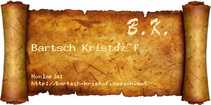 Bartsch Kristóf névjegykártya